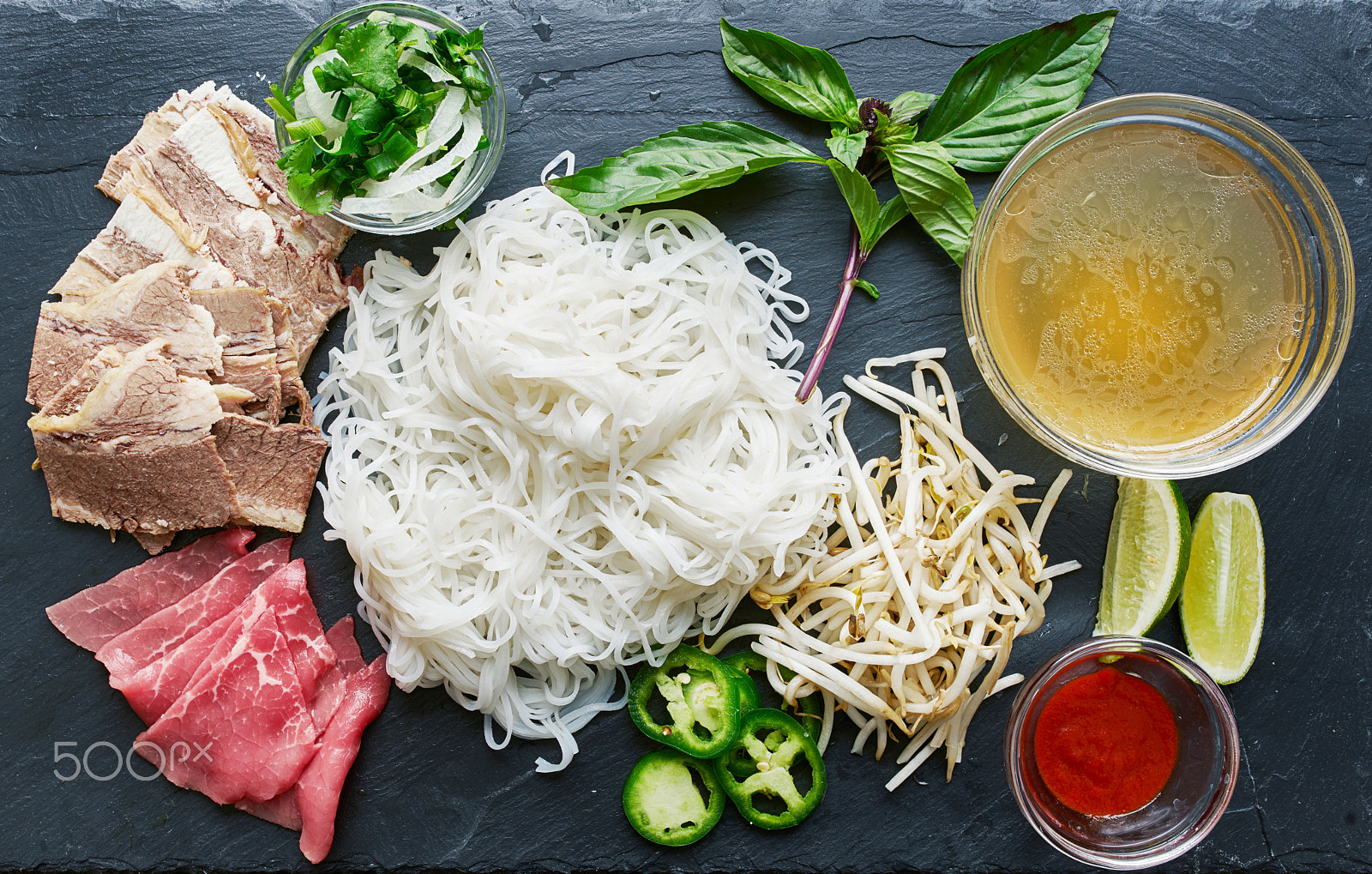 Sony a7R II sample photo. Deconstructed pho laid out with all ingredients photography