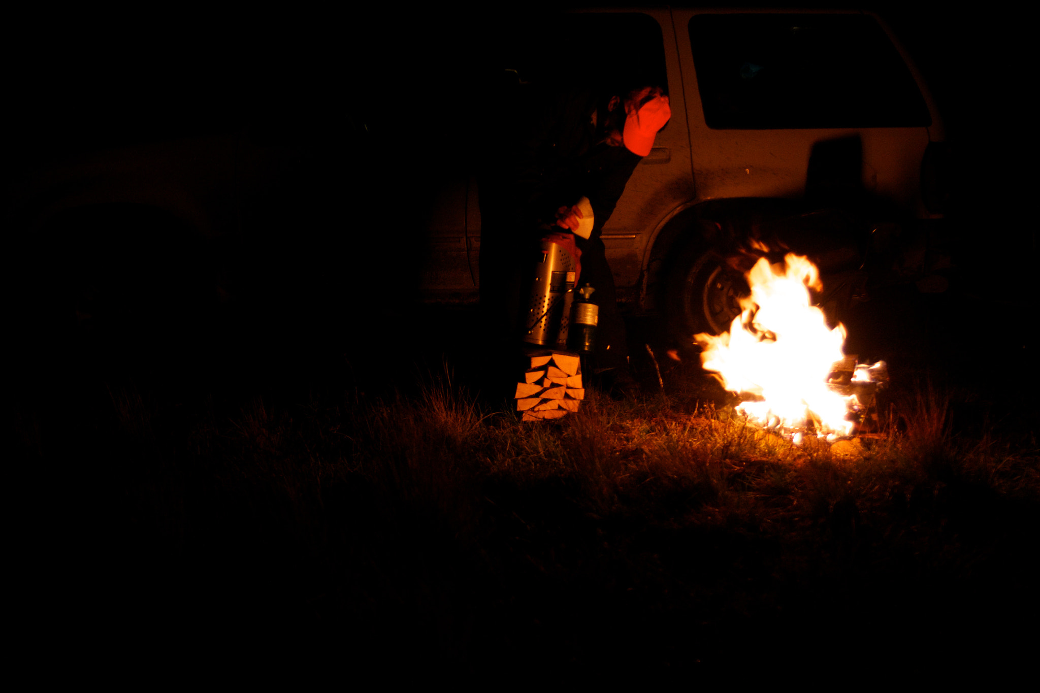 Canon EF 35-80mm f/4-5.6 sample photo. Campfire illumination photography