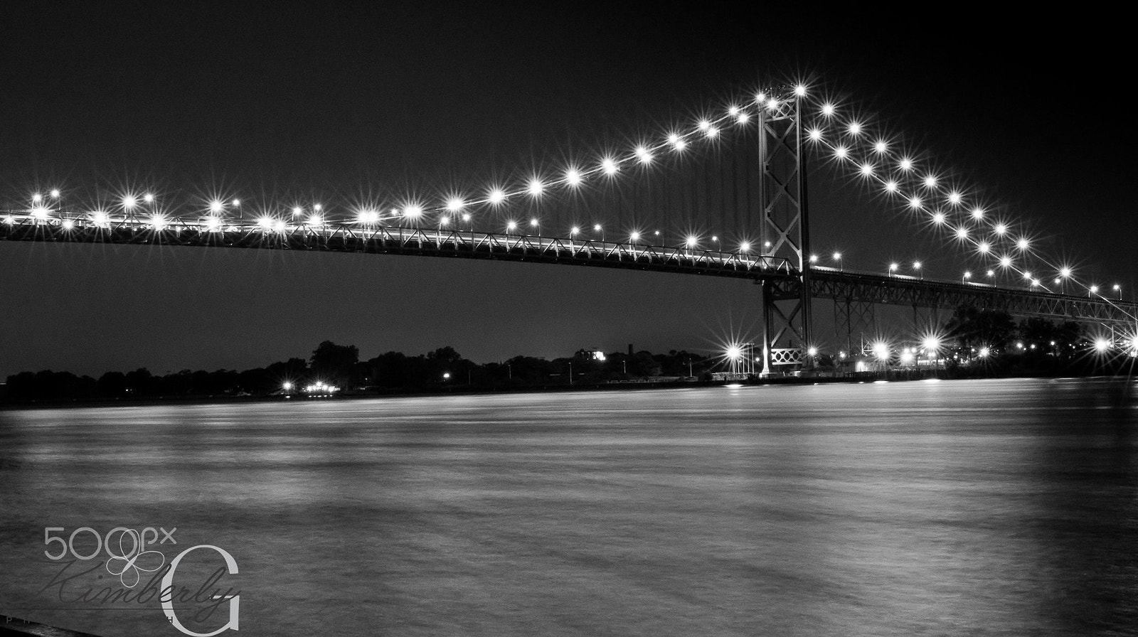 Sigma 24-70mm F2.8 EX DG Macro sample photo. Ambassador bridge at night star lights photography
