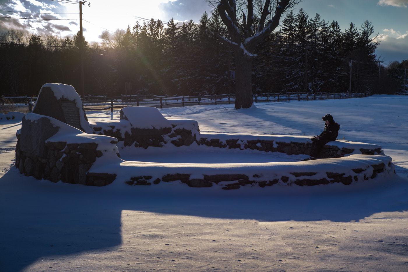 Summilux-M 1:1.4/50 sample photo. Snow covered paul revere capture site photography