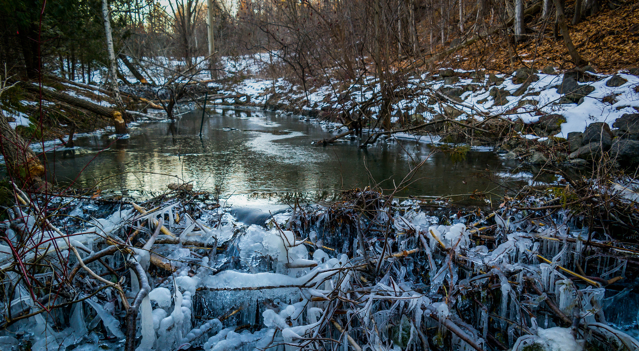 Samsung Galaxy NX + Samsung NX 18-55mm F3.5-5.6 OIS sample photo. Winter rouge river photography