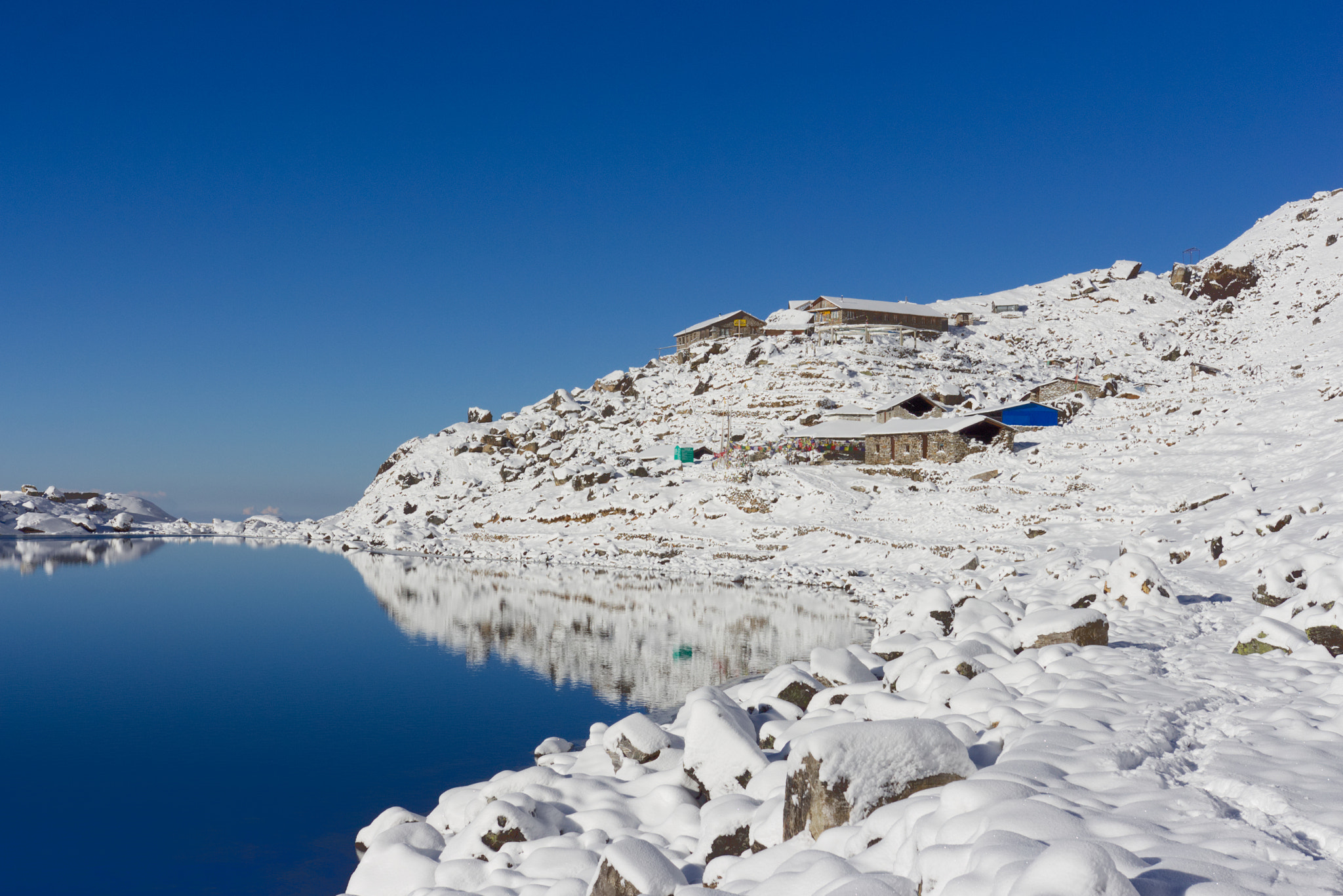Sigma 18-35mm f/1.8 DC HSM sample photo. Snowy morning at gosaikunda photography