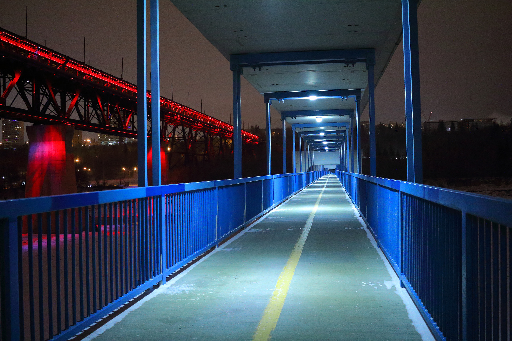 Canon EF-S 24mm F2.8 STM sample photo. Edmonton pedestrian bridge photography
