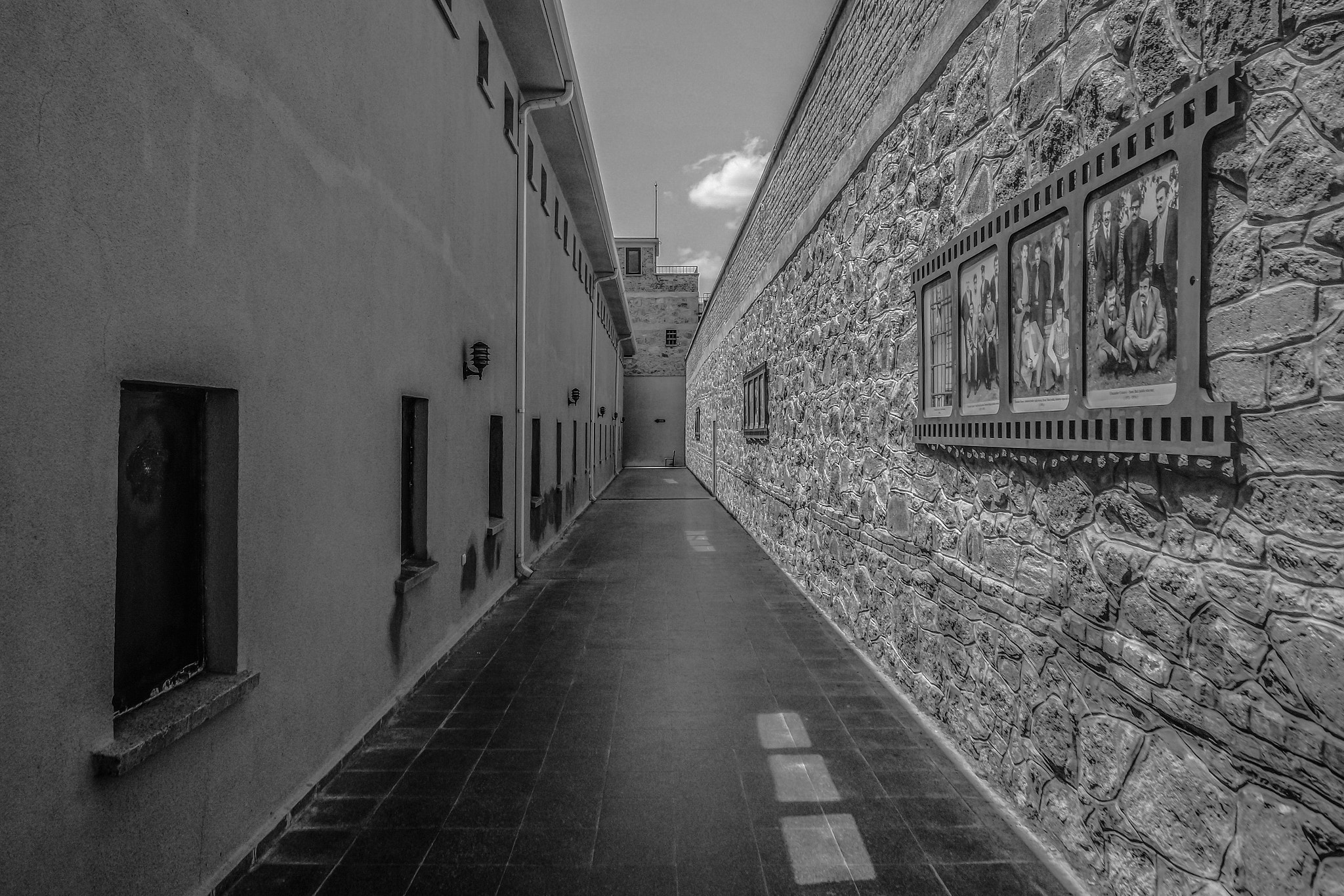 Samsung NX mini sample photo. Prison cell corridor photography