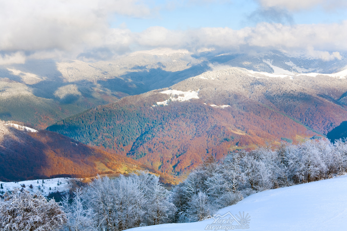 Canon EOS 5D + Canon EF 70-200mm F4L IS USM sample photo. First winter snow and mountain beech forest photography