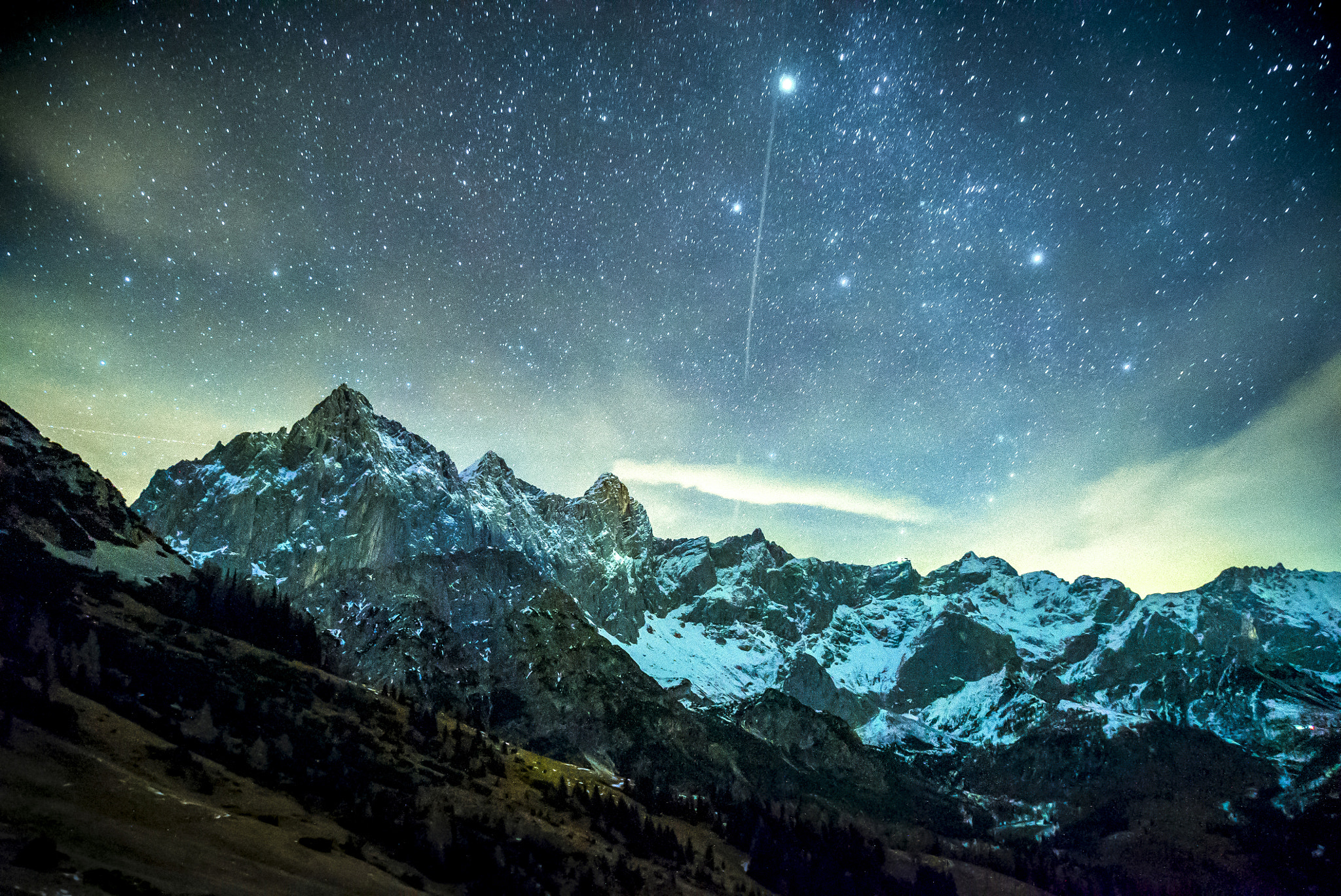 Sony a7S + Tamron 18-270mm F3.5-6.3 Di II PZD sample photo. Dachstein under night sky photography