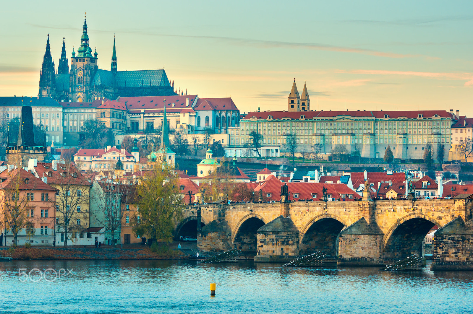 Pentax K-3 sample photo. View of the prague castle and carles bridge photography