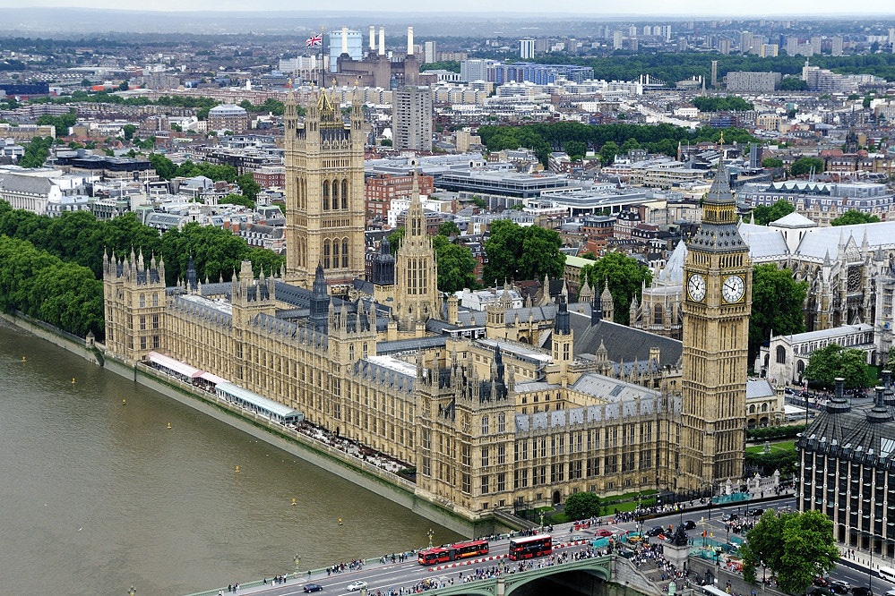 Nikon D300S + Nikon AF-S DX Nikkor 17-55mm F2.8G ED-IF sample photo. House of parliament (from london eye) photography