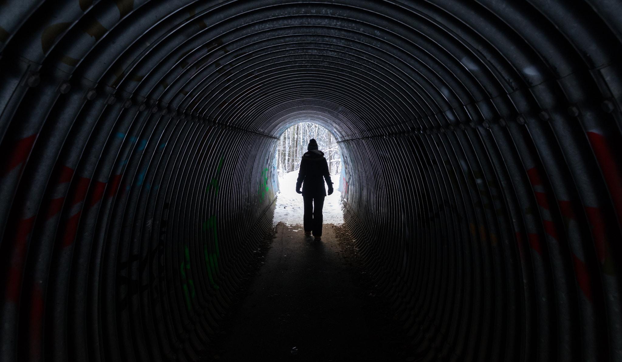 Sigma 24-70mm F2.8 EX DG Macro sample photo. Exit through the end of the tunnel photography