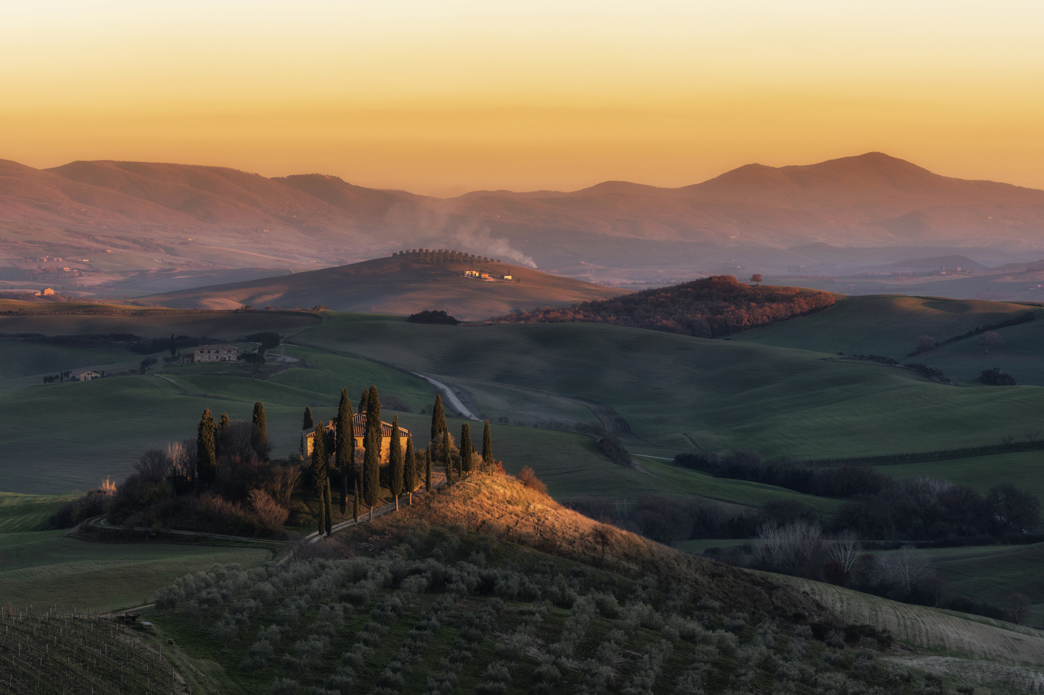 Nikon D4 sample photo. Dawn in tuscany photography
