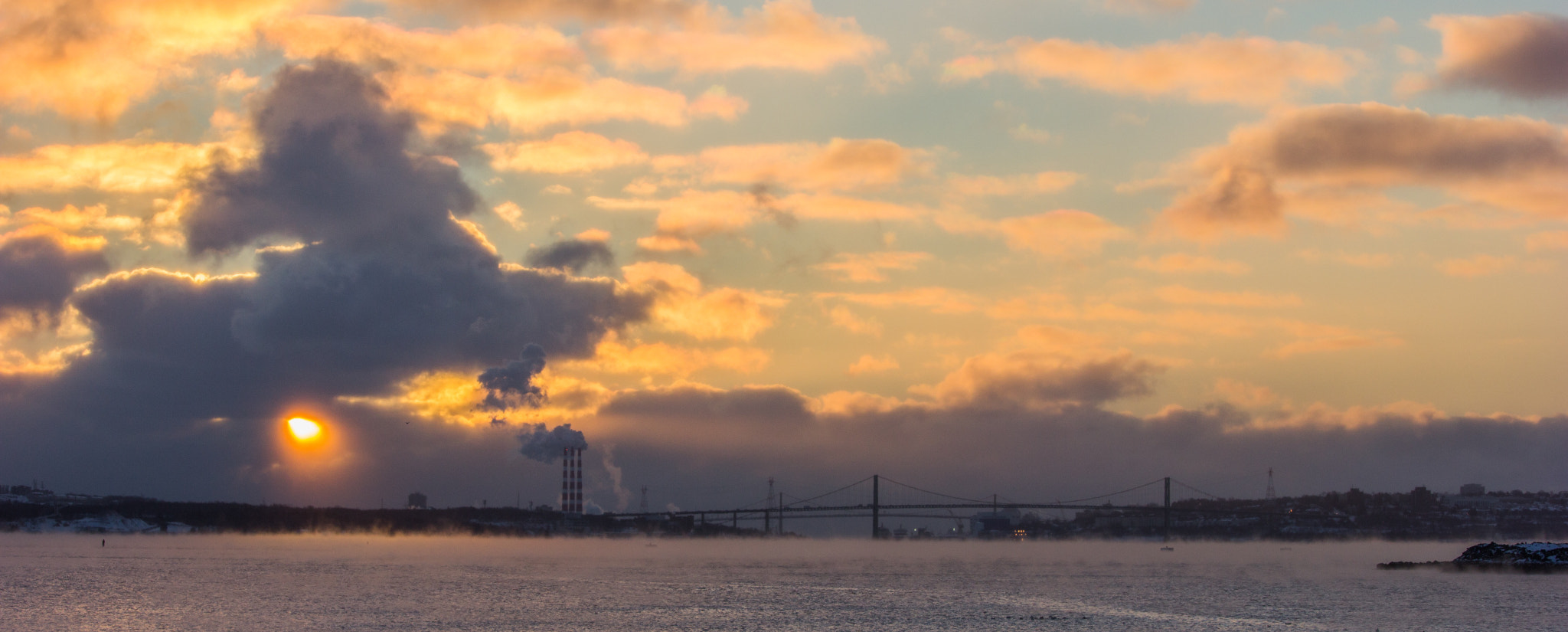 Canon EF-S 55-250mm F4-5.6 IS STM sample photo. Cold sunrise! bedford/halifax, ns photography