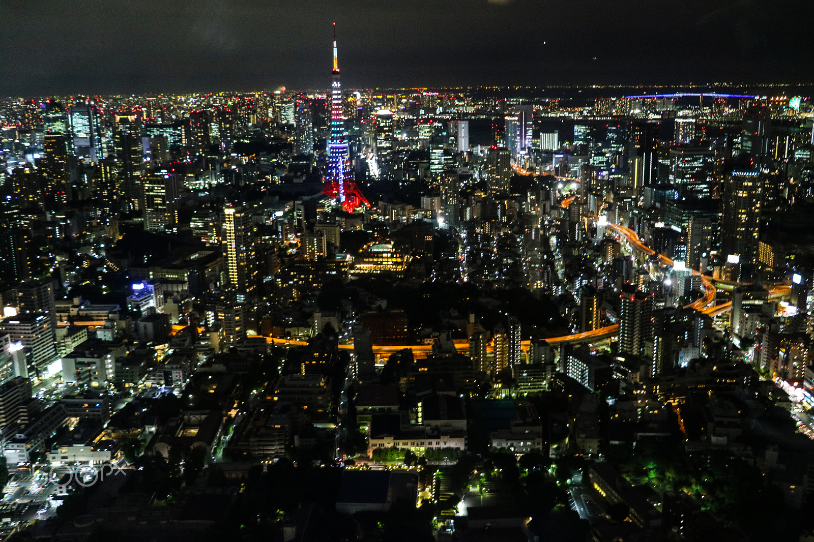 Canon EOS 760D (EOS Rebel T6s / EOS 8000D) + Canon EF-S 18-135mm F3.5-5.6 IS STM sample photo. Nightly tokyo from roppongi hills photography