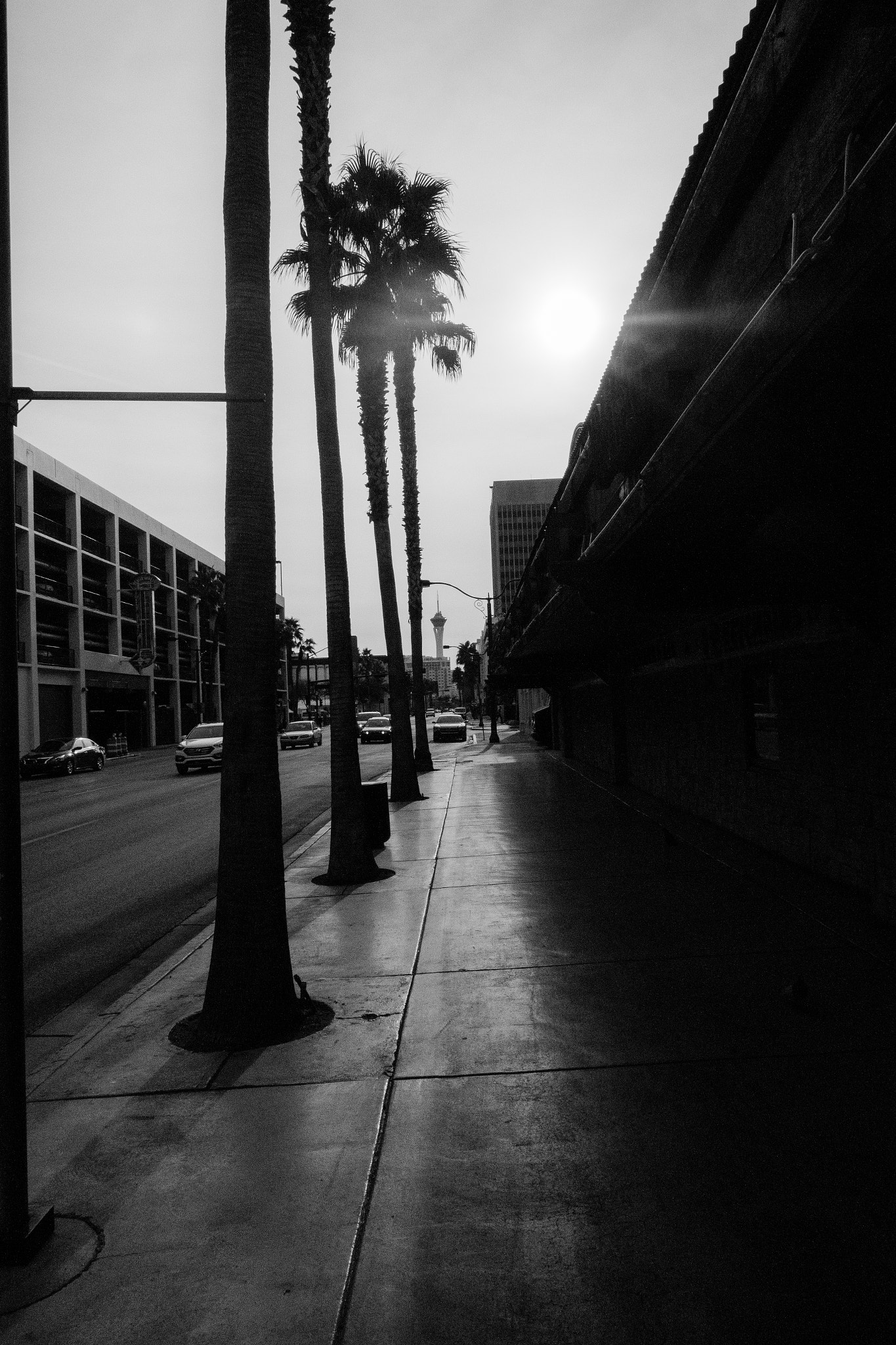 Samsung NX 16mm F2.4 Pancake sample photo. Fremont street to the stratosphere along 4th street in downtown las vegas photography