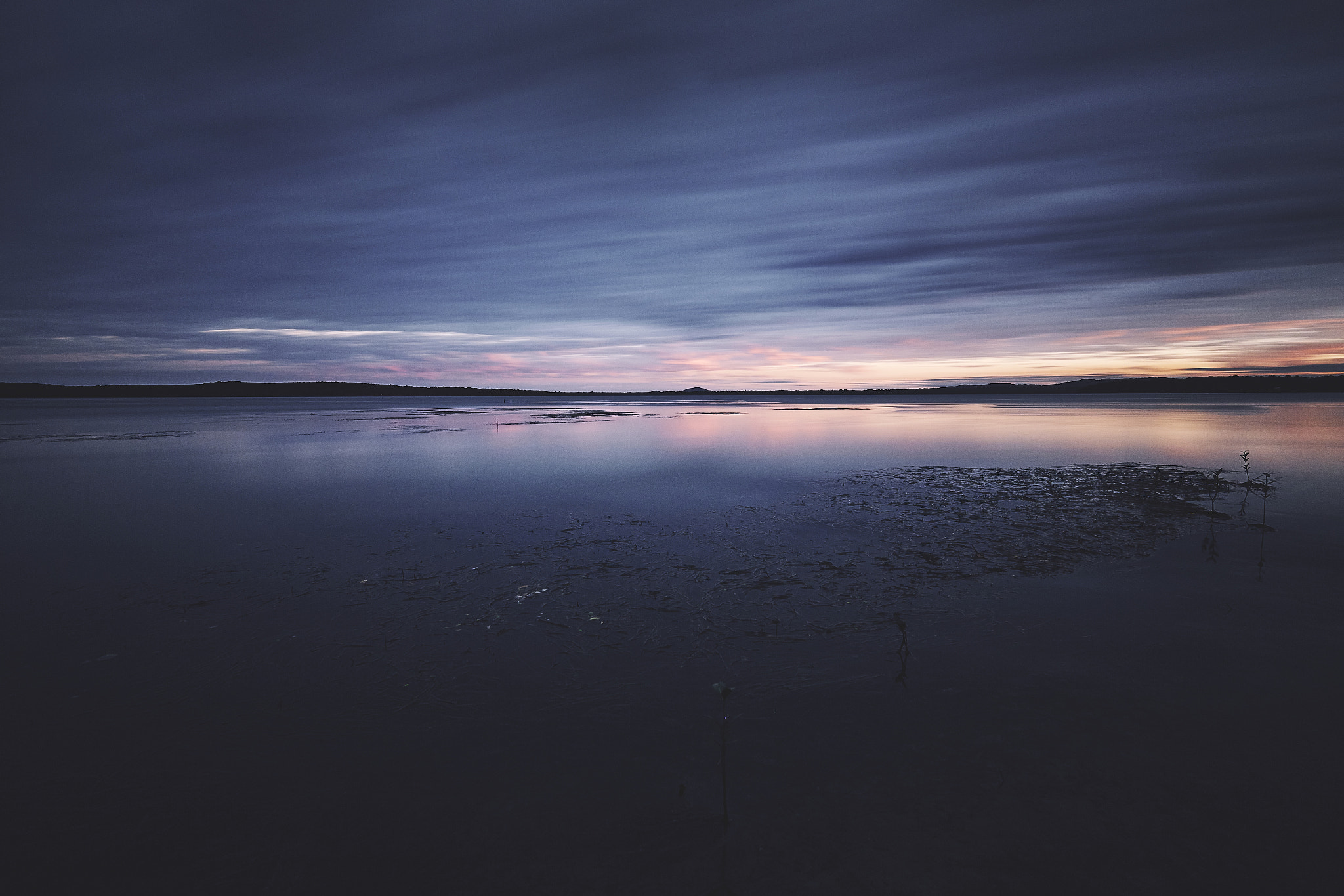 Canon EF 16-35mm F4L IS USM sample photo. Lake weyba dusk (reprise) photography