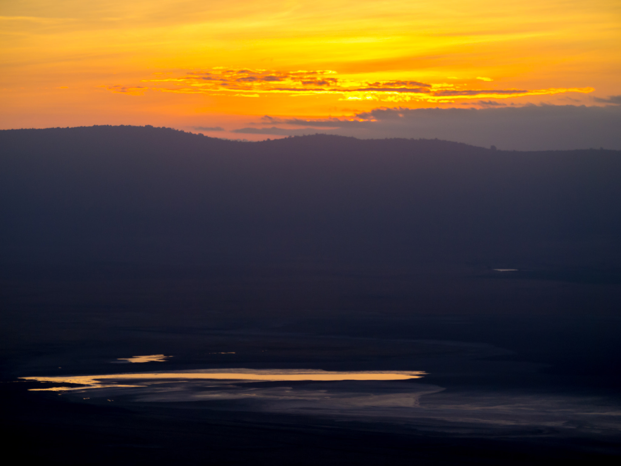 Olympus PEN E-PL2 + Panasonic Lumix G Vario 100-300mm F4-5.6 OIS sample photo. Sunrise over ngorongoro photography