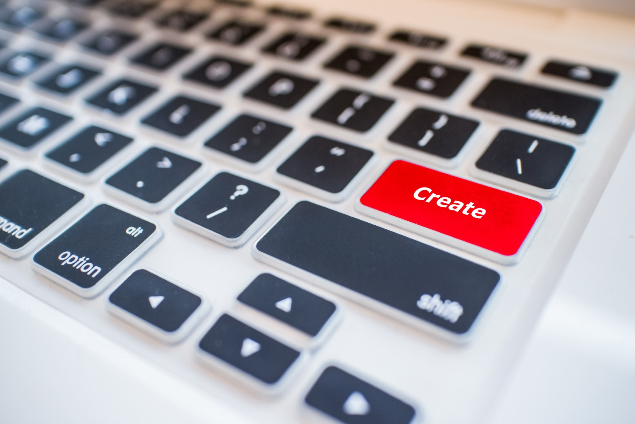 Close-up view on conceptual keyboard