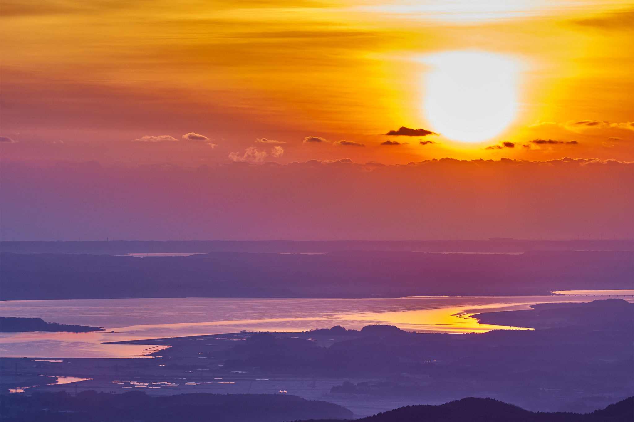 Sony a7 II + Sony 70-400mm F4-5.6 G SSM II sample photo. Sunrise over lake kasumigaura photography