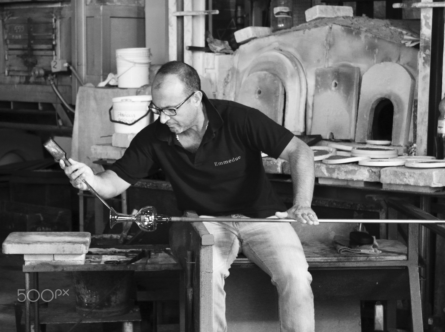 Canon EF-S 18-55mm F3.5-5.6 III sample photo. Glass-maker, murano,italy photography