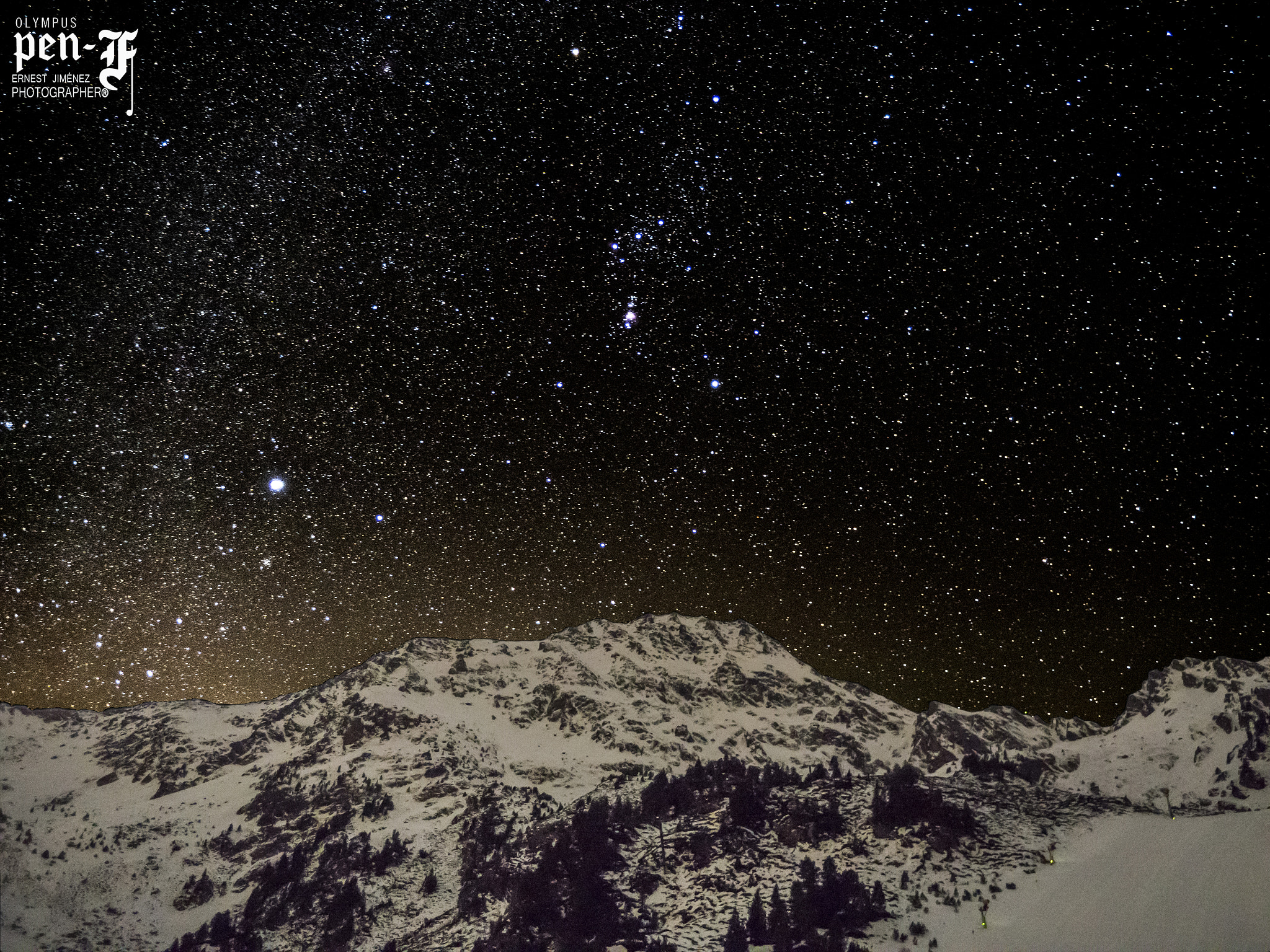 Olympus PEN-F sample photo. Stars of arcalis - andorre photography