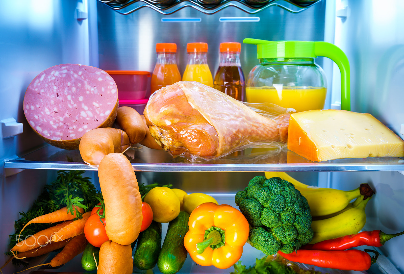 Canon EF 24-70mm F2.8L II USM sample photo. Open refrigerator filled with food photography