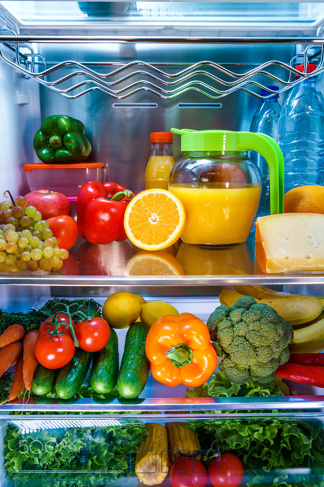 Canon EF 24-70mm F2.8L II USM sample photo. Open refrigerator filled with food photography