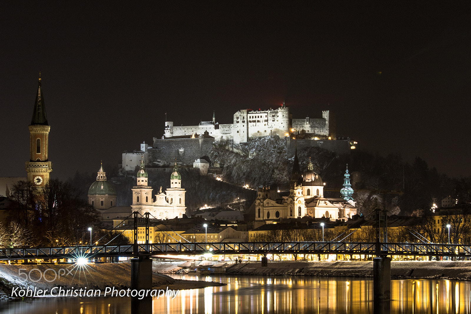 Sigma 70-200mm F2.8 EX DG OS HSM sample photo. Salzburg at night photography