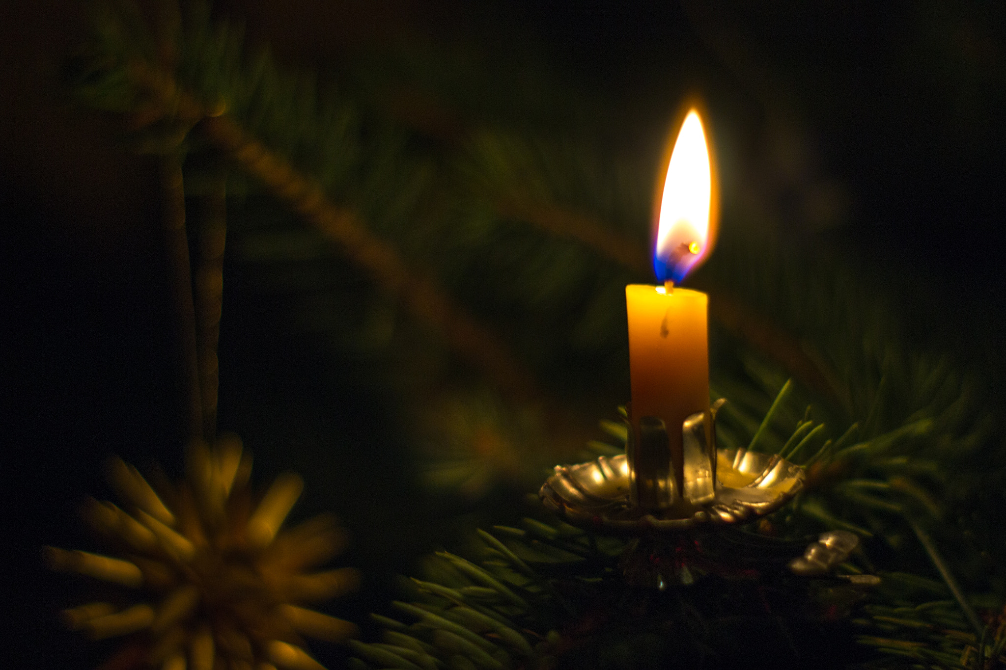 Nikon D3100 + AF-S DX VR Zoom-Nikkor 18-55mm f/3.5-5.6G + 2.8x sample photo. Candle photography