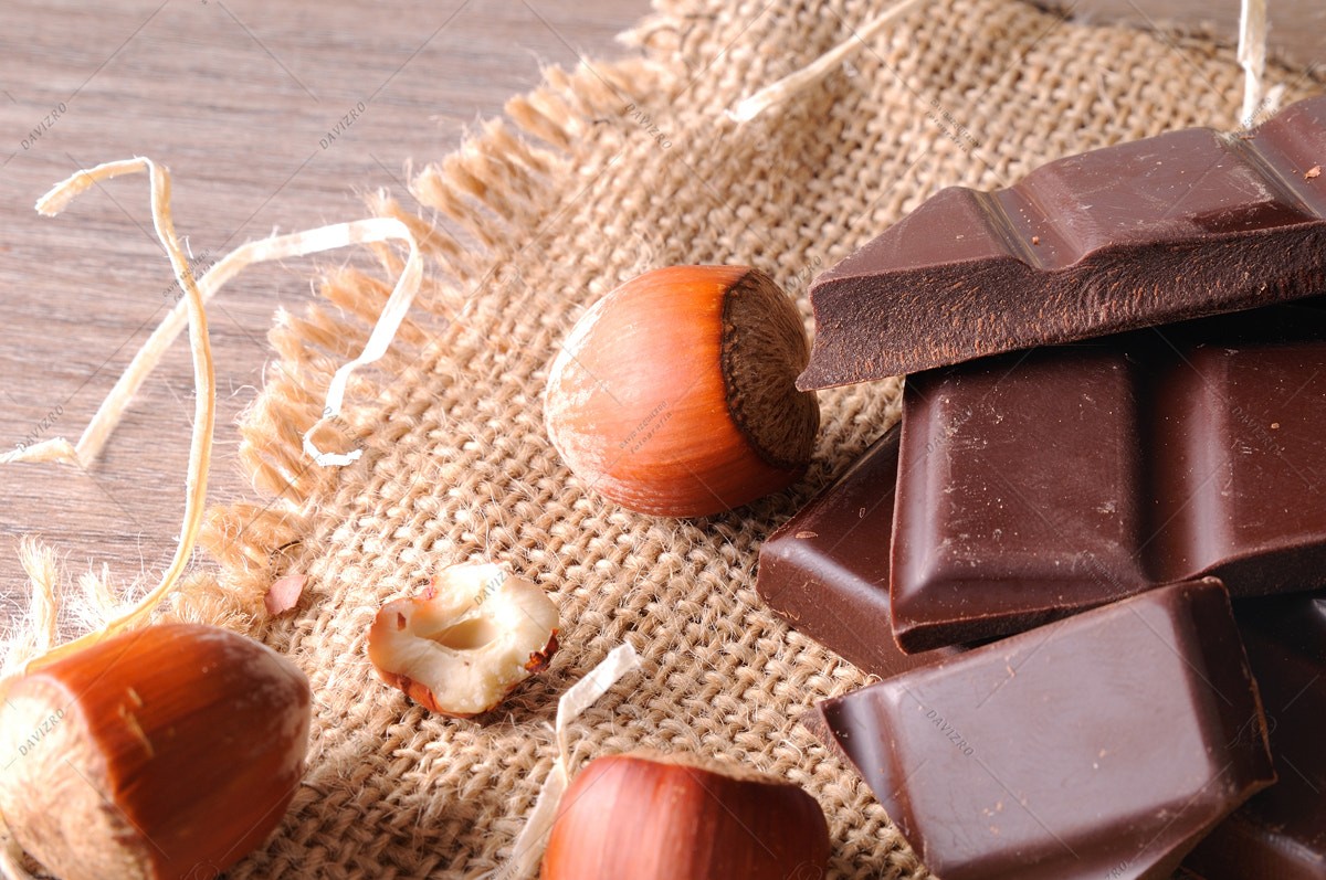 Tamron SP 24-70mm F2.8 Di VC USD sample photo. Heap of artisan portions chocolate with hazelnuts elevated top v photography