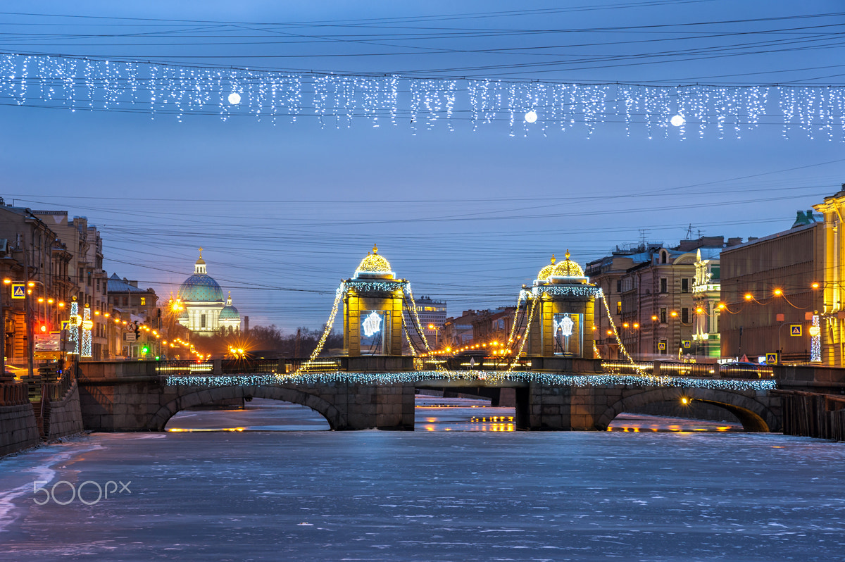 Nikon D700 sample photo. St petersburg with new year and christmas decorations photography
