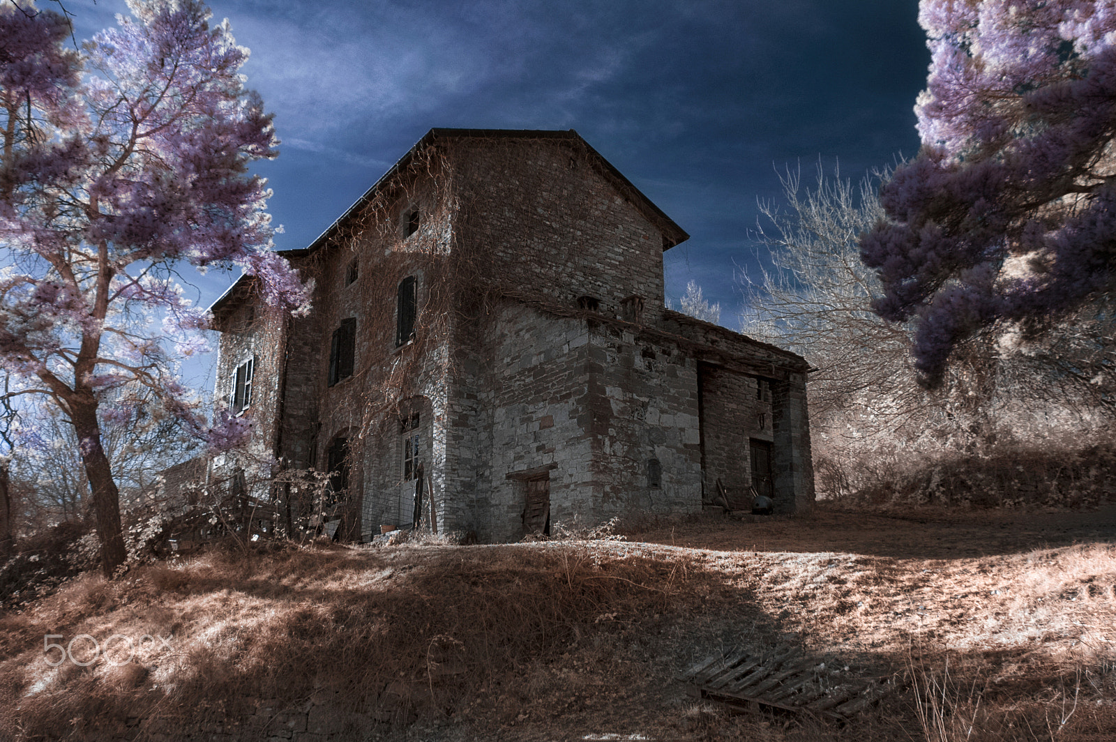 Nikon D70s sample photo. Abandoned infrared house photography