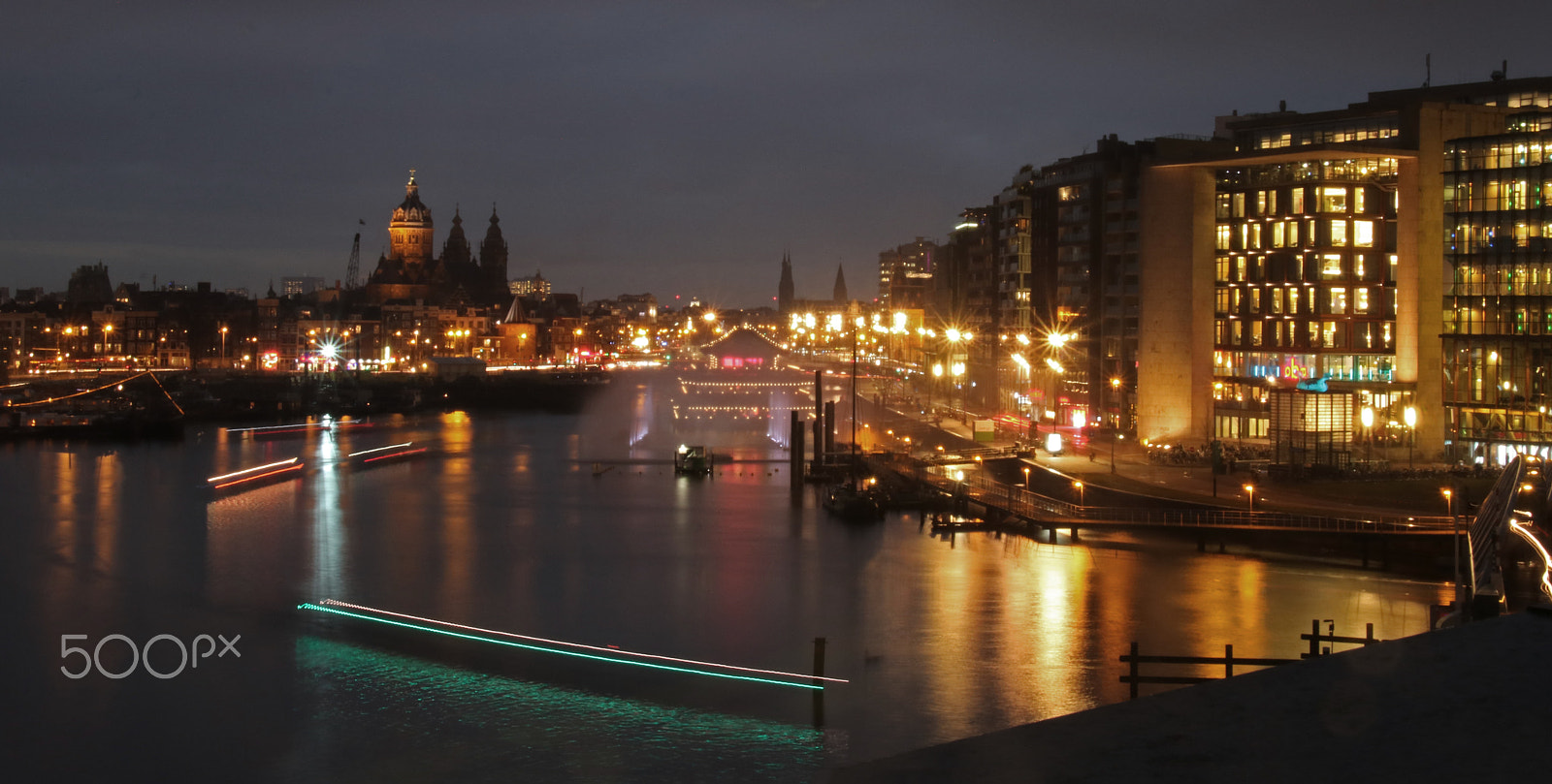 Canon EOS 750D (EOS Rebel T6i / EOS Kiss X8i) + Canon TS-E 90mm F2.8 Tilt-Shift sample photo. Amsterdam city lights photography