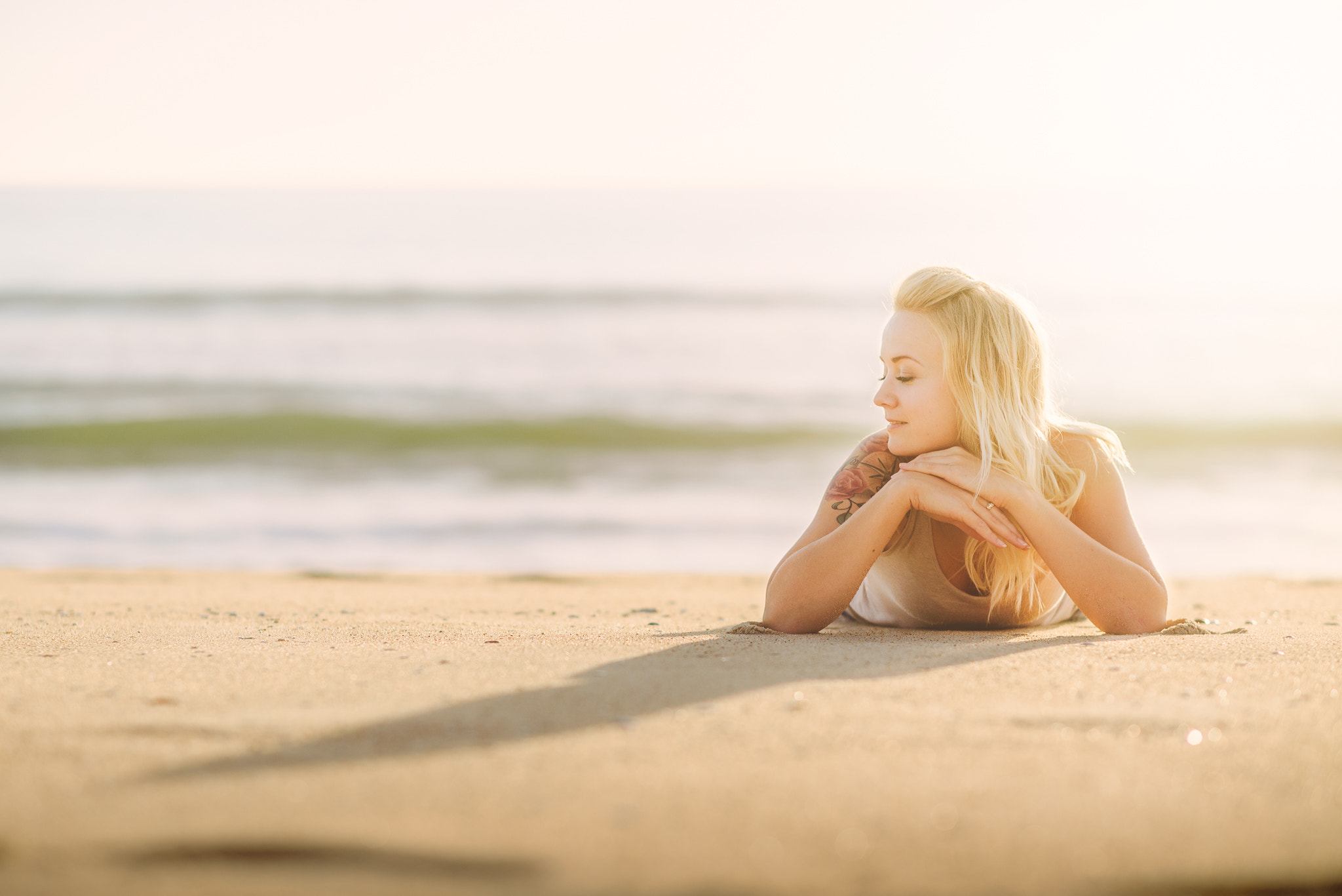 Nikon D610 + Sigma 85mm F1.4 EX DG HSM sample photo. Girl on the beach photography