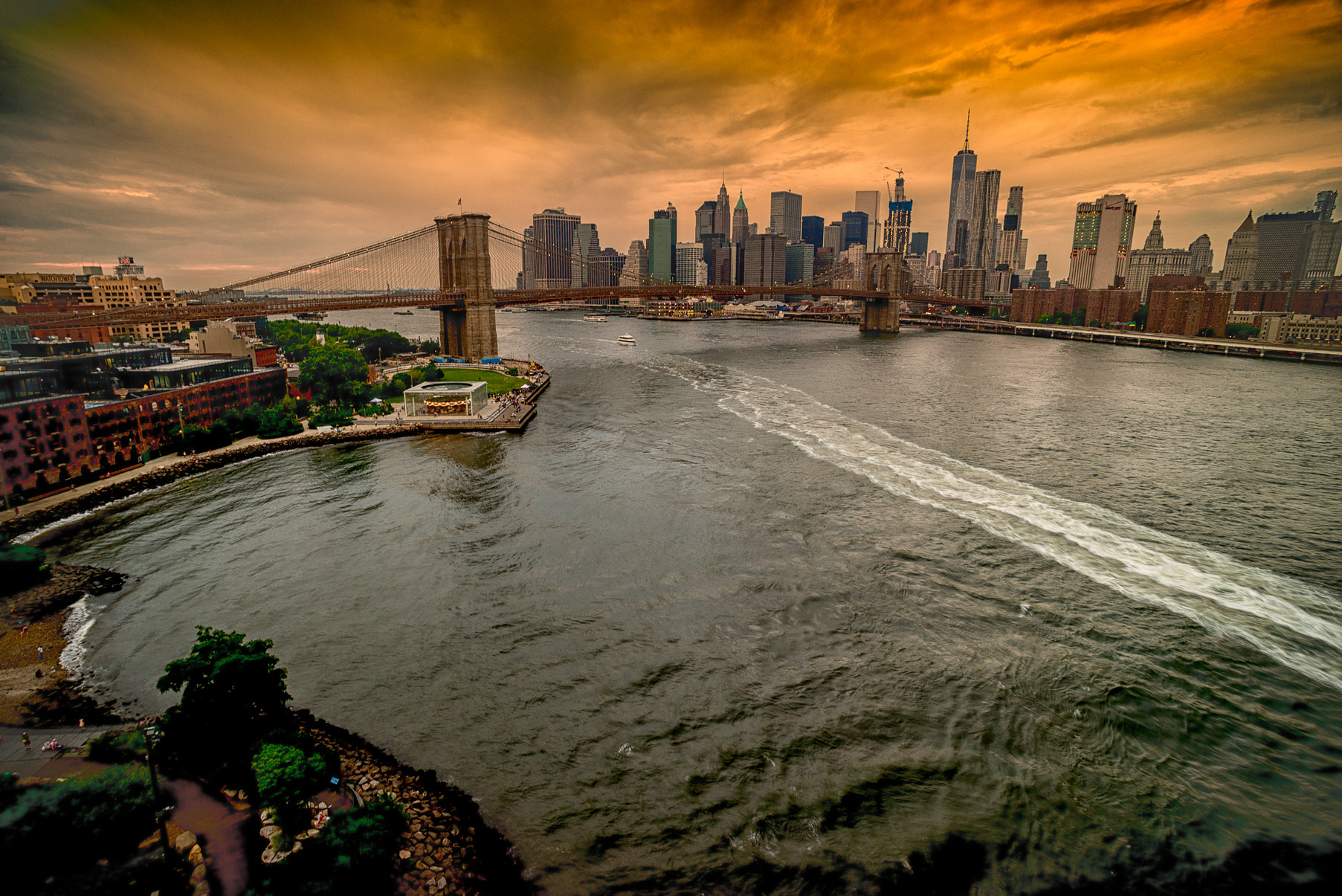 AF Nikkor 18mm f/2.8D sample photo. Brooklyn bridge photography