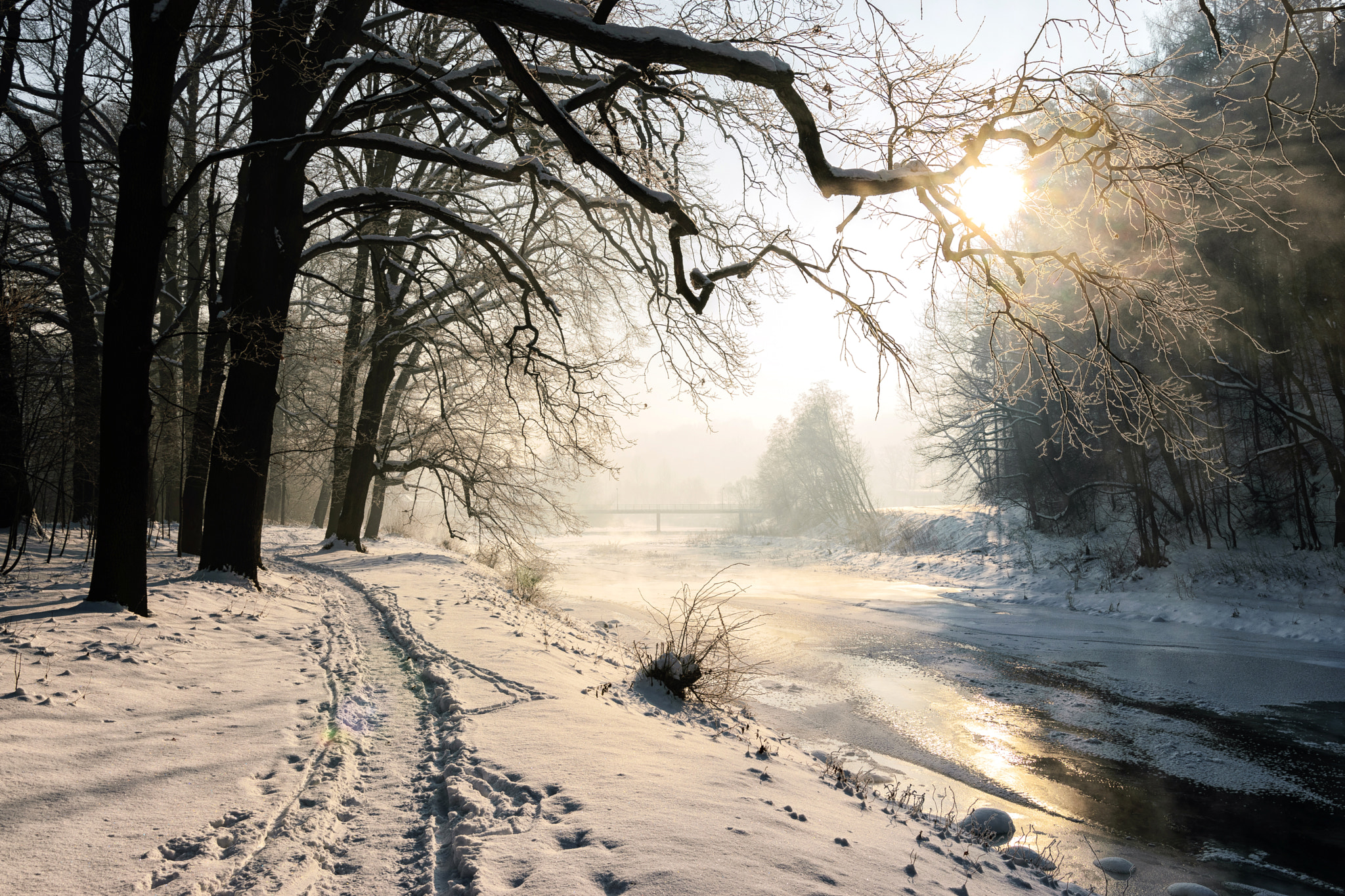 Nikon D5300 + Sigma 18-35mm F1.8 DC HSM Art sample photo. Frozen river photography