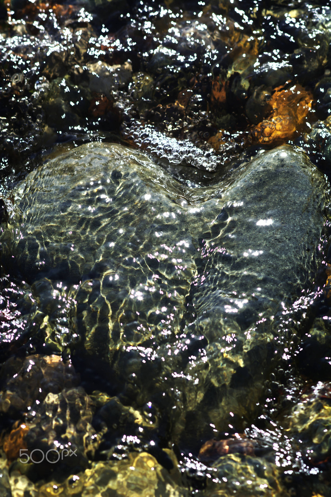 Nikon D7100 sample photo. Heart shaped rock in a stream photography