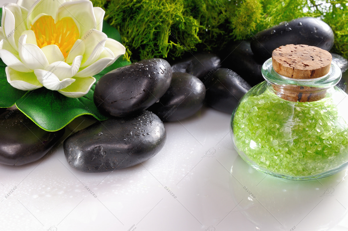Tamron SP 24-70mm F2.8 Di VC USD sample photo. Bath salts close up on white table photography