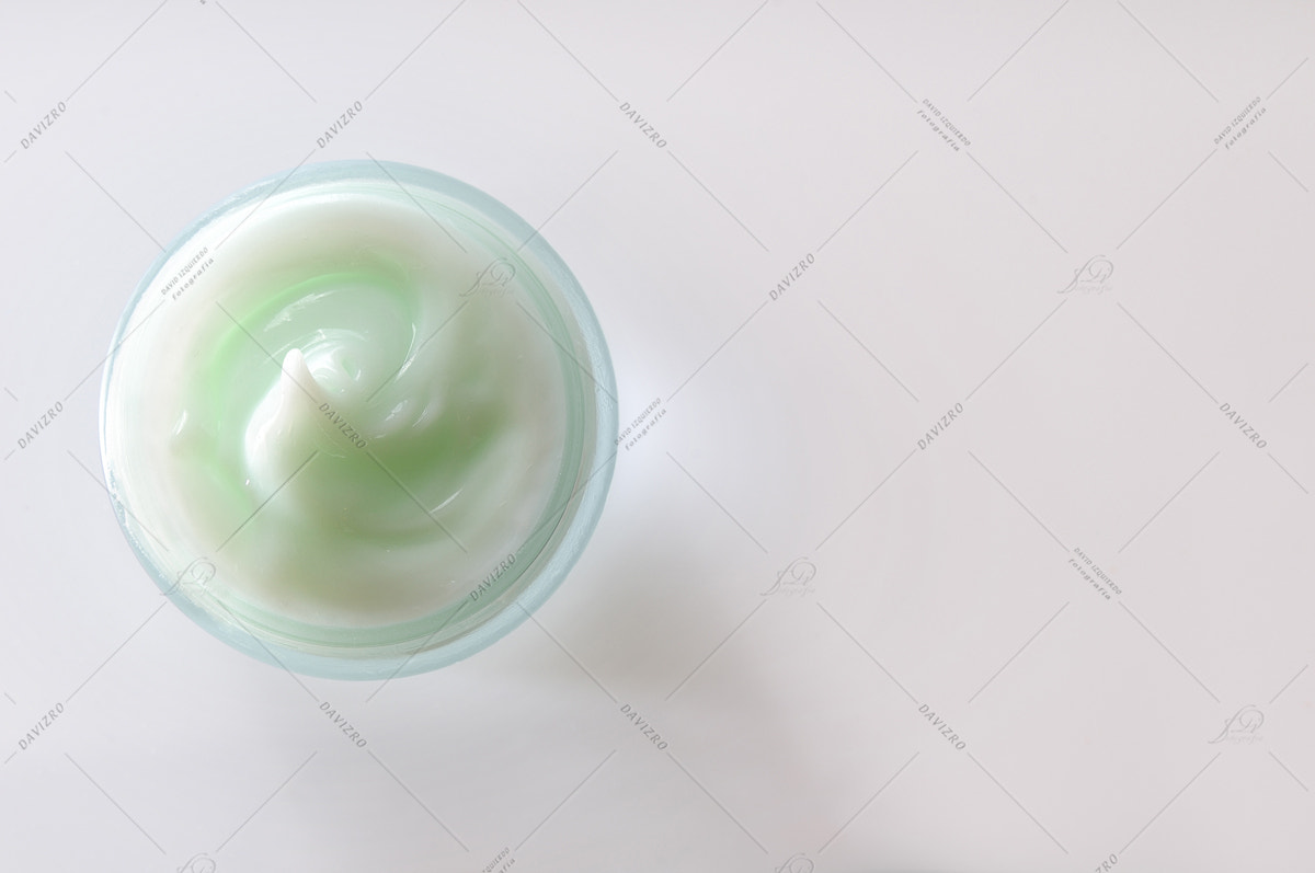 Cream jar top view isolated