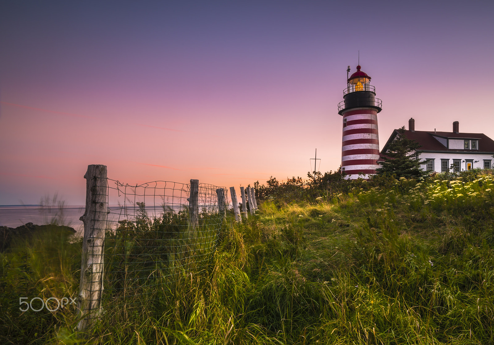 Nikon D800 sample photo. West quoddy lighthouse at sunset photography