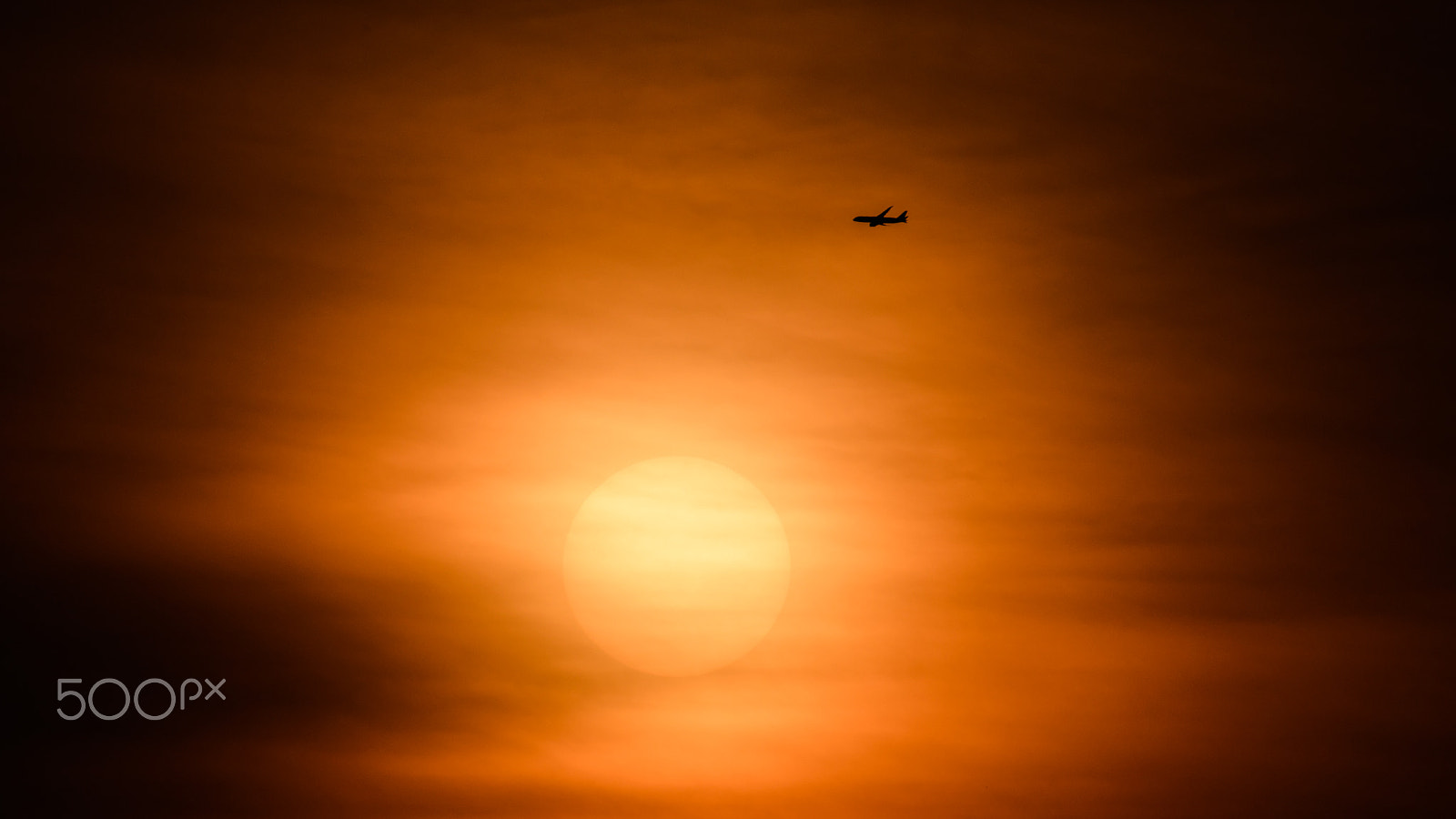 Nikon D500 sample photo. Airplane and sunrise in background photography