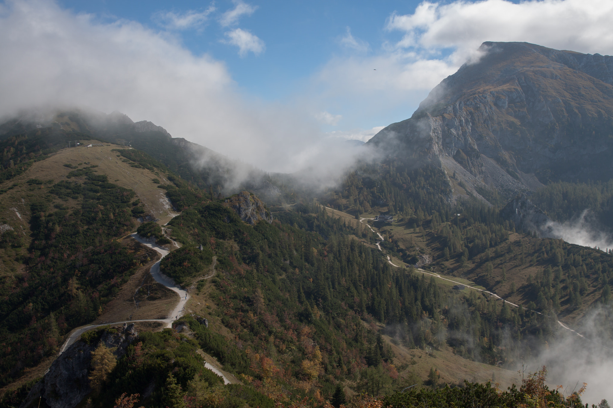 Canon EF 24-70mm F2.8L II USM sample photo. Mountains with clouds in bavarian alps photography