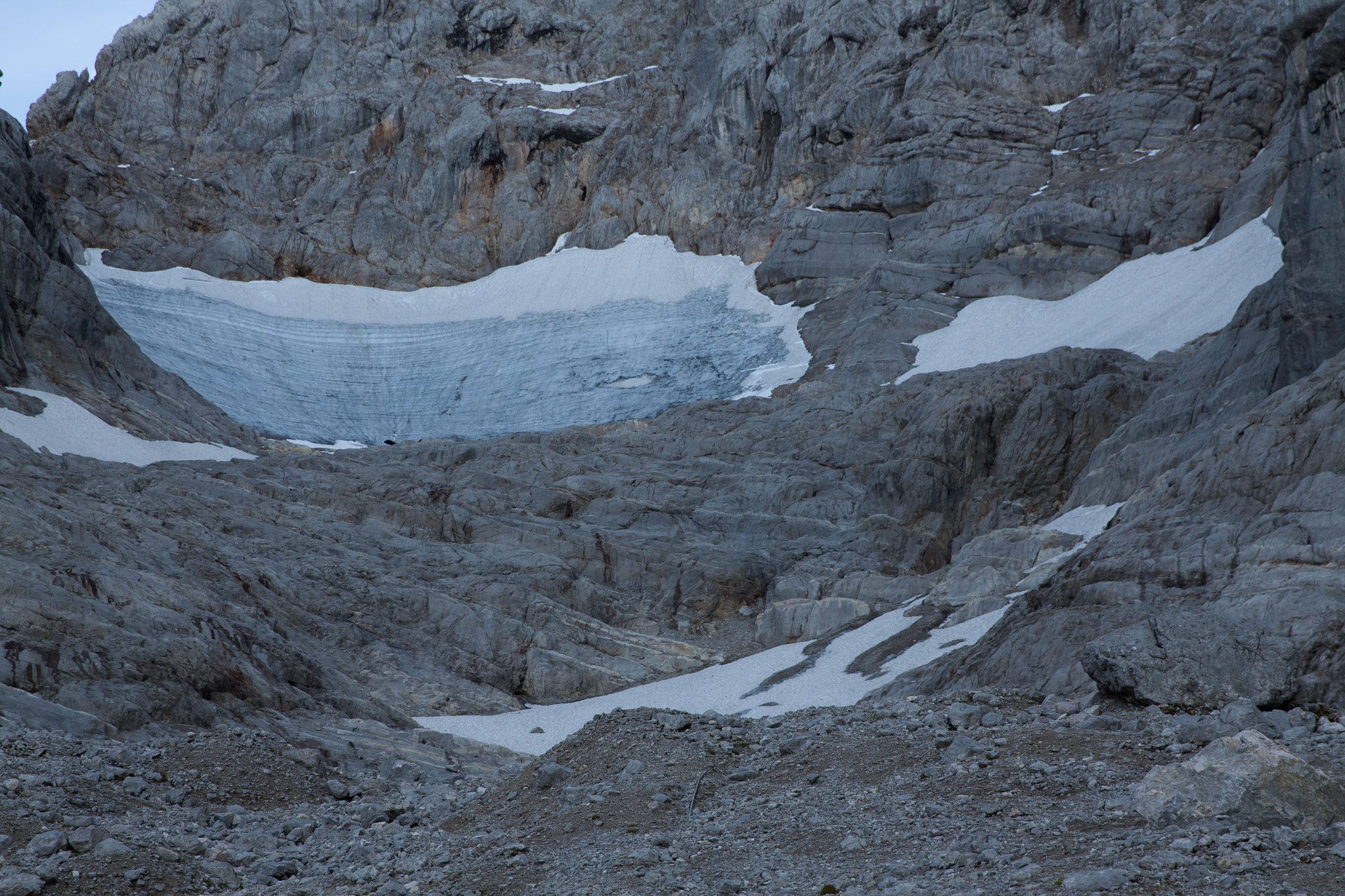 Canon EF 24-70mm F2.8L II USM sample photo. Blue ice glacier in the alps, with clouds photography
