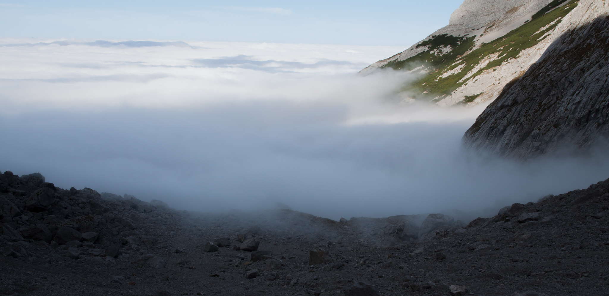 Canon EF 24-70mm F2.8L II USM sample photo. Blue ice glacier in the alps, with clouds photography