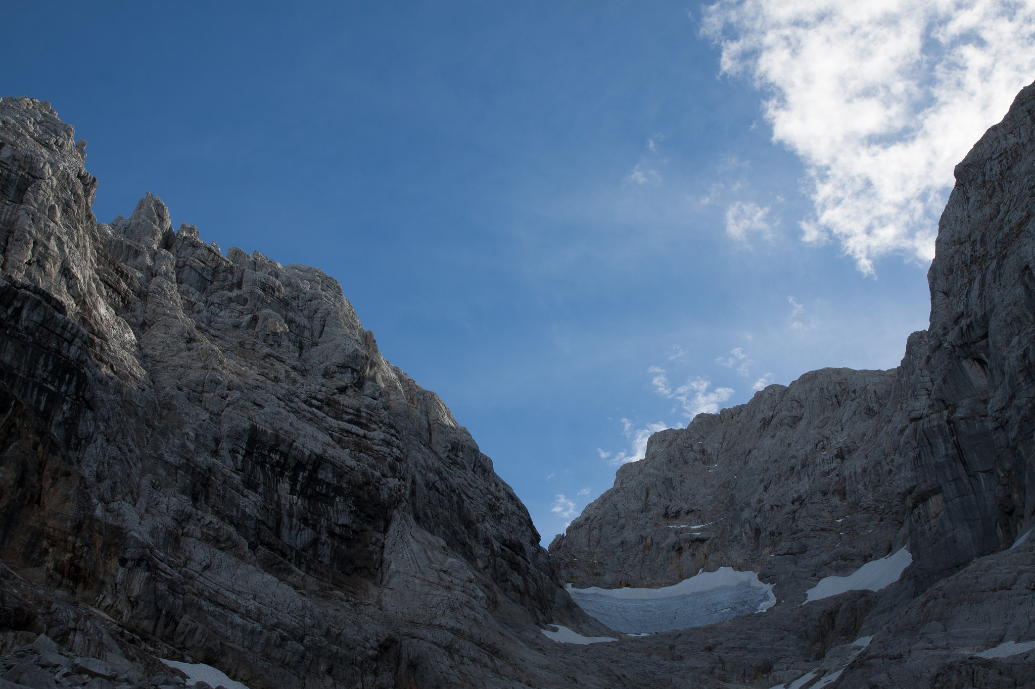 Canon EOS 50D + Canon EF 24-70mm F2.8L II USM sample photo. Blue ice glacier in the alps, with clouds photography