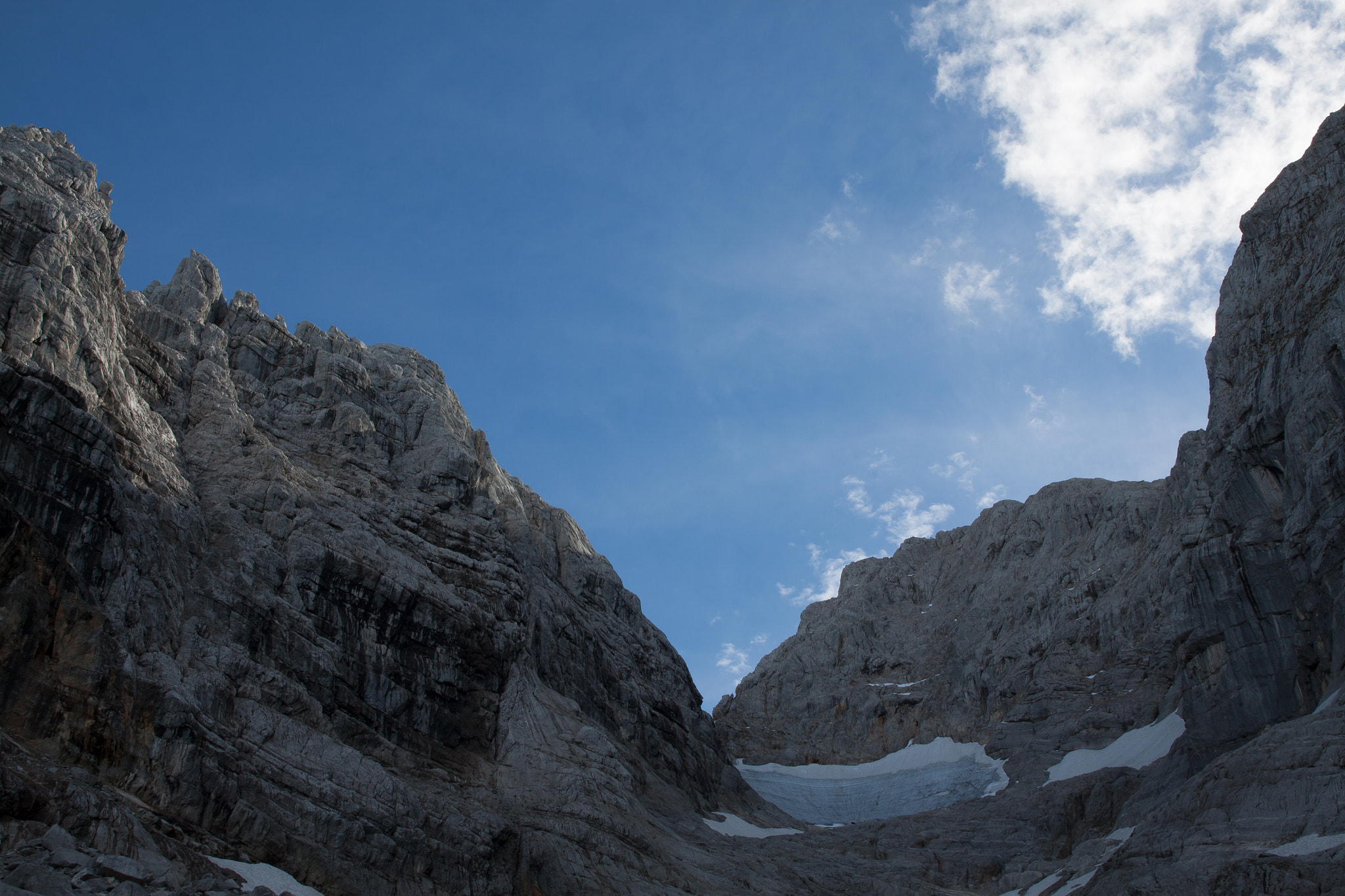 Canon EF 24-70mm F2.8L II USM sample photo. Blue ice glacier in the alps, with clouds photography