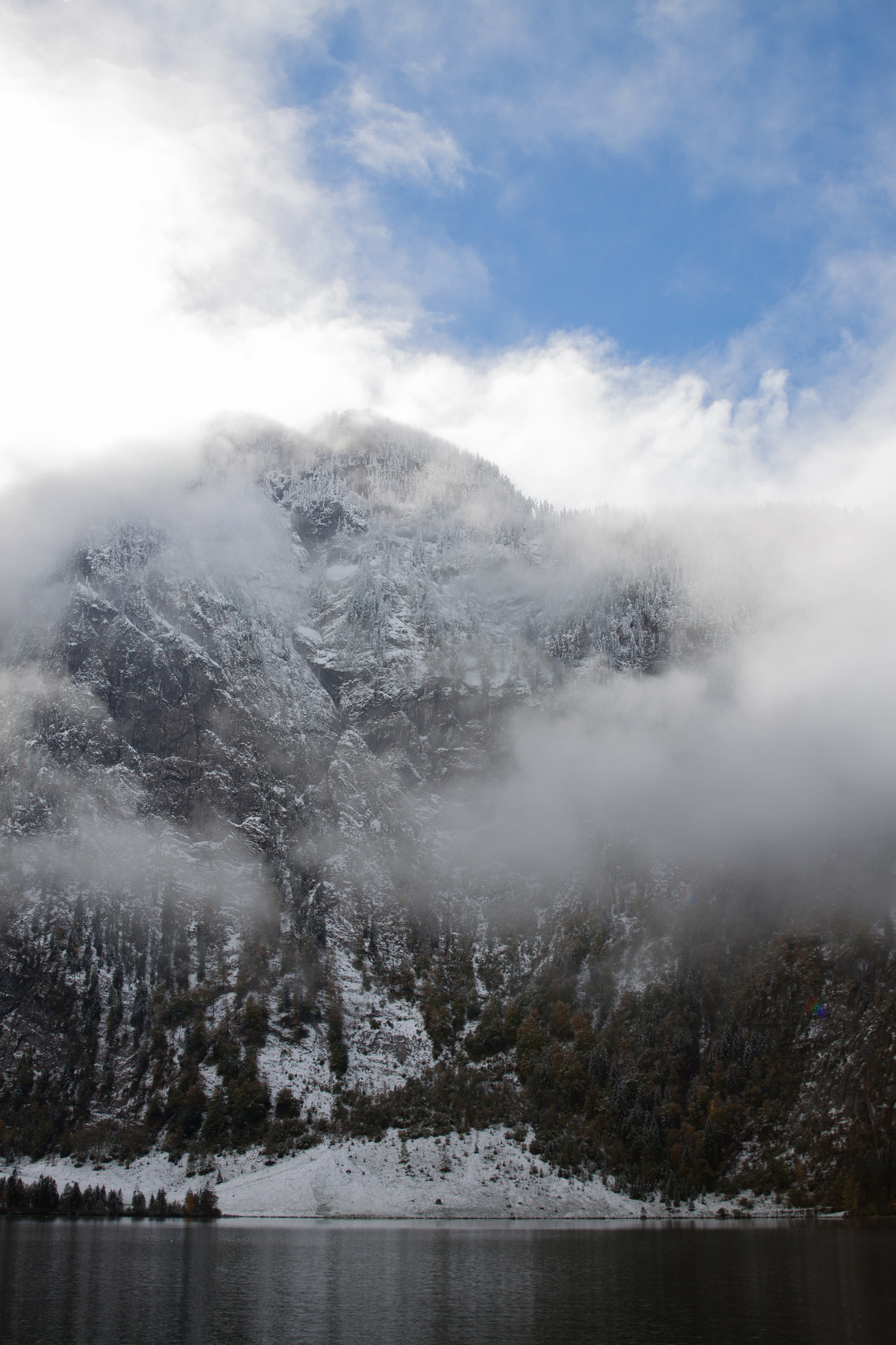 Canon EF 24-70mm F2.8L II USM sample photo. Snow covered shores of königssee in bavaria photography