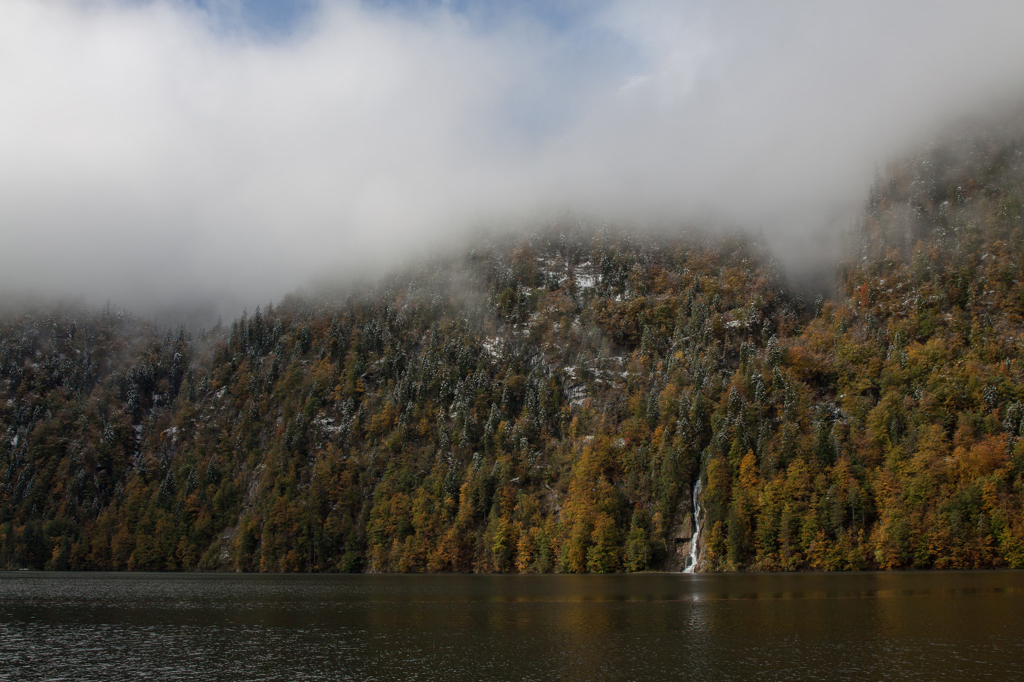 Canon EF 24-70mm F2.8L II USM sample photo. Snow covered shores of königssee in bavaria photography
