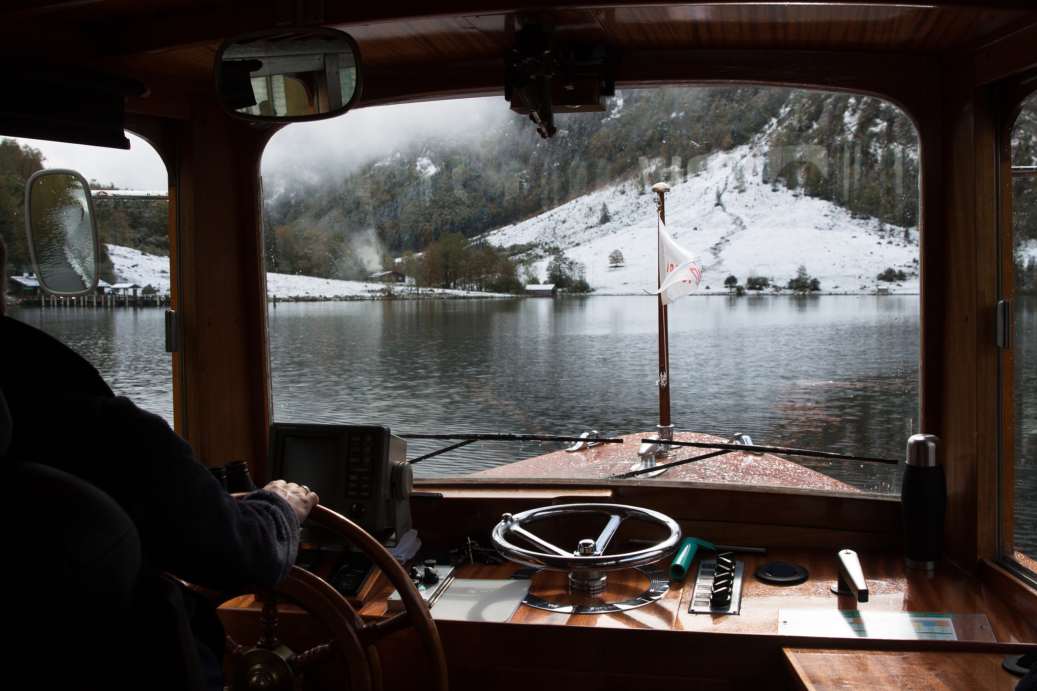 Canon EF 24-70mm F2.8L II USM sample photo. Inside the tourist boat on the lake in winter photography