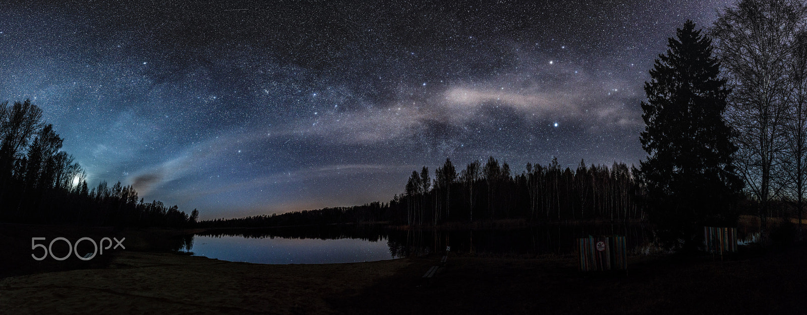 Pentax K-50 sample photo. Milky way galaxy over karksi-nuia lake photography
