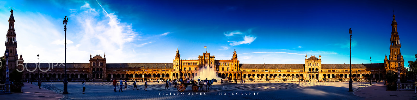 Canon EF-S 18-55mm F3.5-5.6 III sample photo. Panoramic of the plaza of spain photography