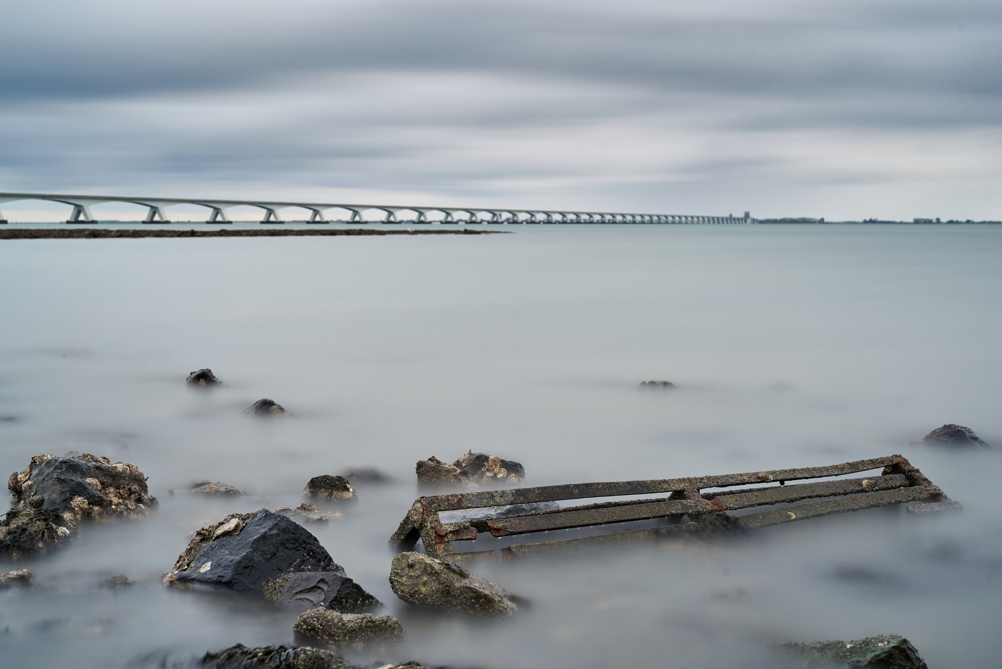 Sigma 50mm F1.4 DG HSM Art sample photo. Oyster farming, zeelandbrug photography